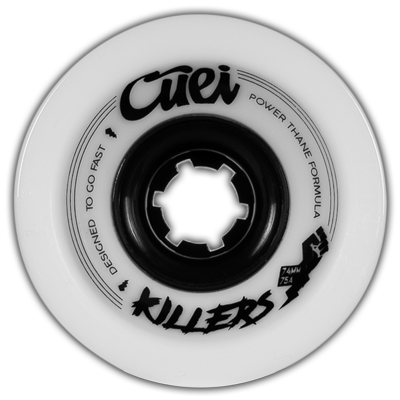 Cuei Skate Race Wheels Longboard Killers Powerthane 74mm 75A White